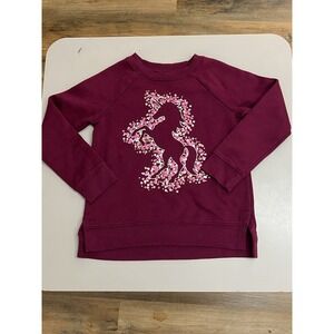 Sonoma Girls Unicorn Graphic Sweatshirt Red Pullover Size 6/6X